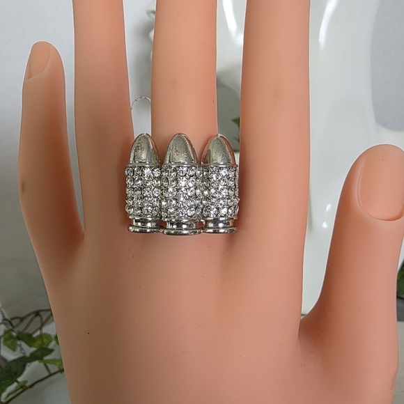 Silver Statement Bullet Ring - Picture 6 of 8